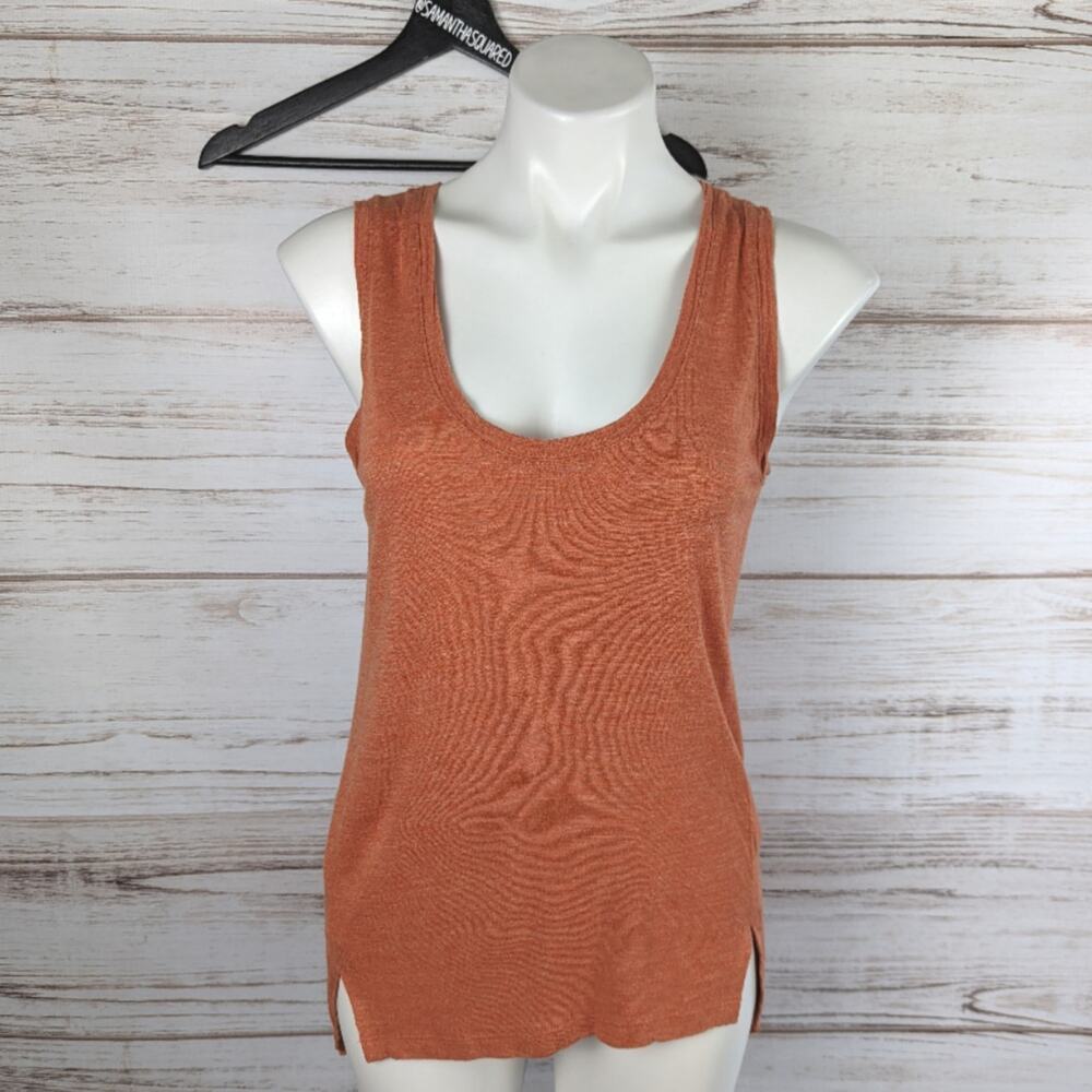 Madewell Burnt Orange Slub Knit loose Sleeveless Tanktop Sz Small